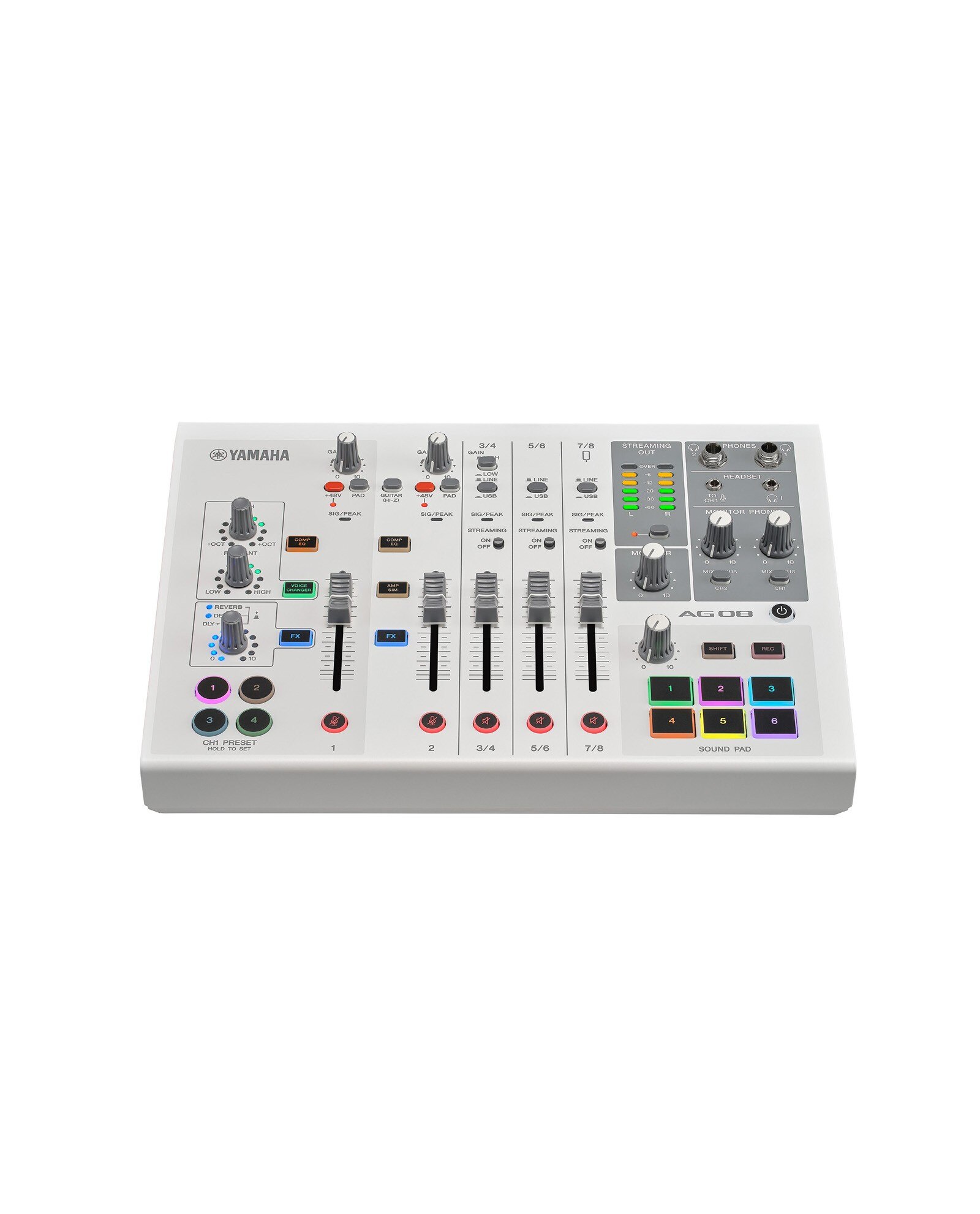 YAMAHA AG08 ミキサー AG08 Live Streaming 8-Channel Mixer Specs - Yamaha USA